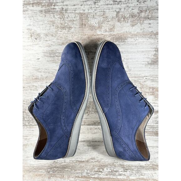 Men\'s Andrew Marc Blue Suede Wingtip Oxfords Sz 13 EUC! main image 10